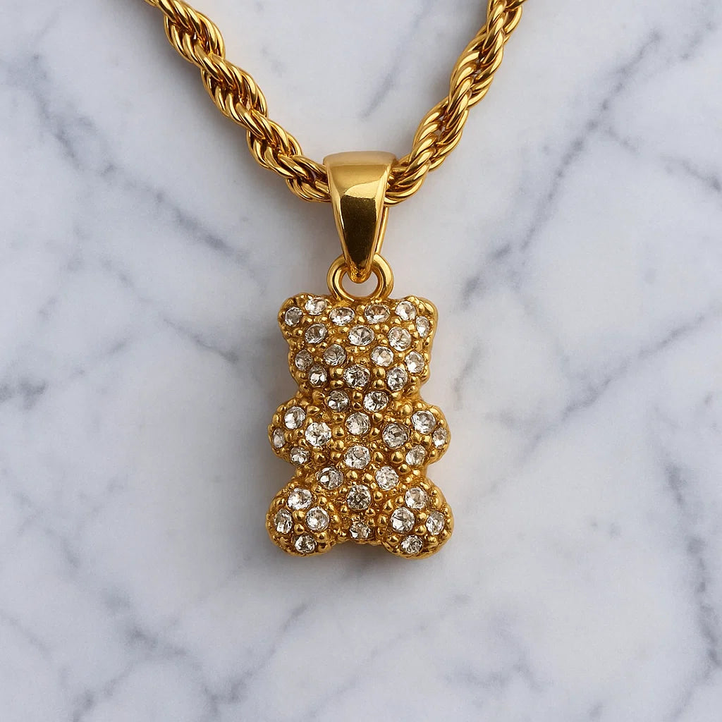 Gold Bear Necklace