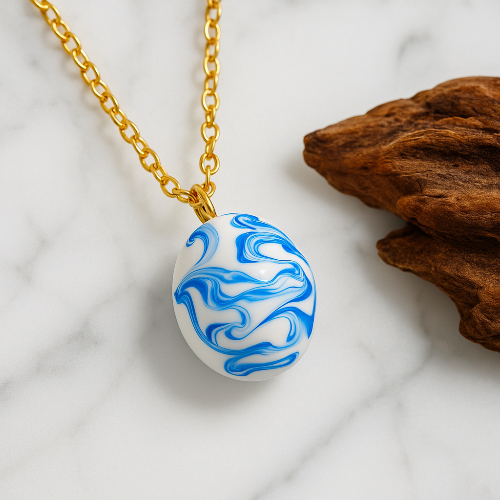 Blue & White Shell Necklace