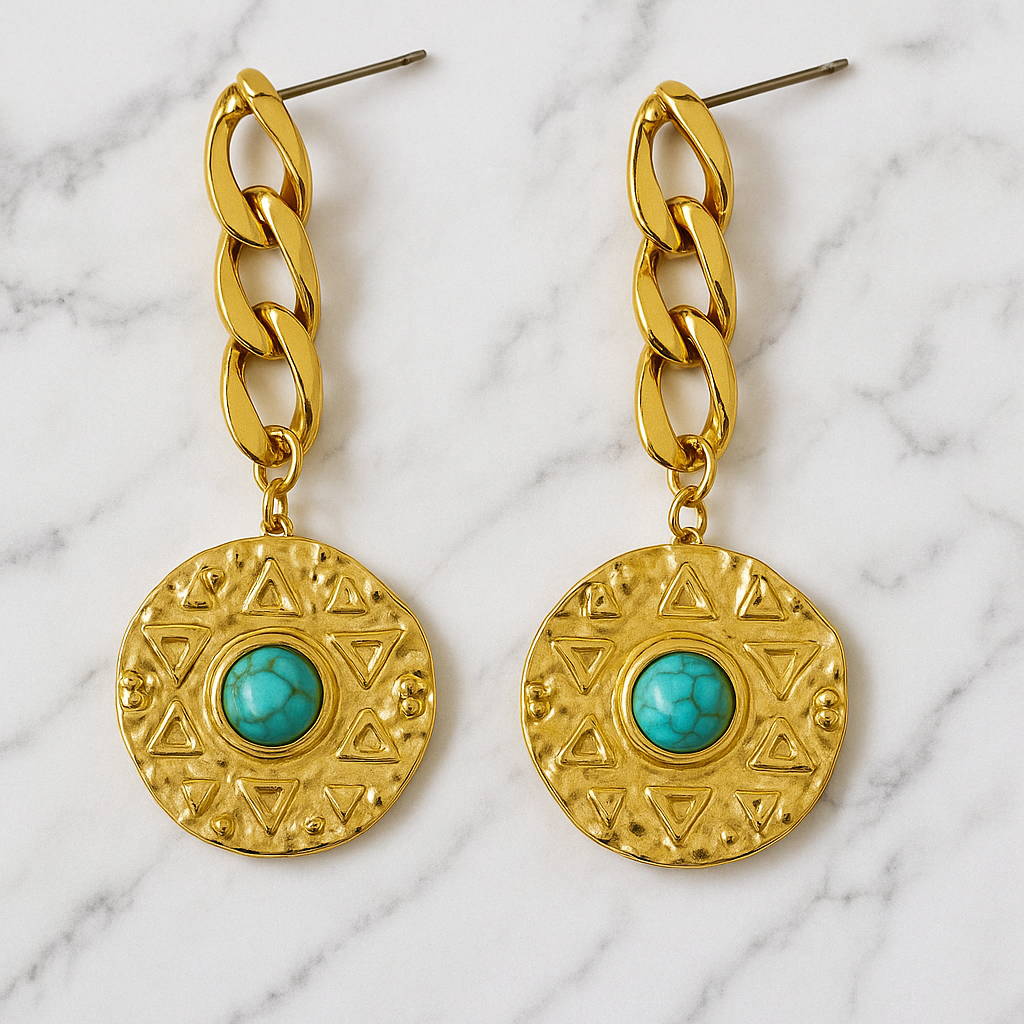 Sunburst Coin Earrings