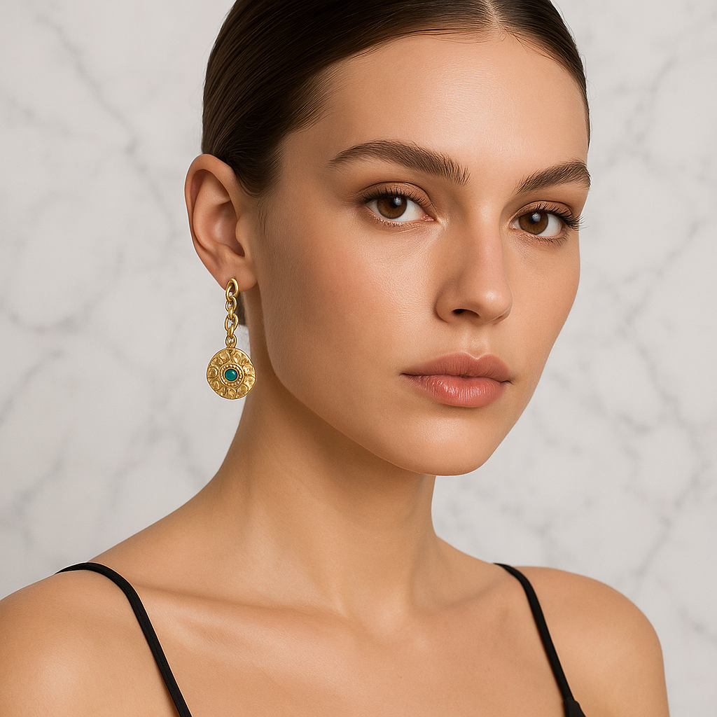 Sunburst Coin Earrings