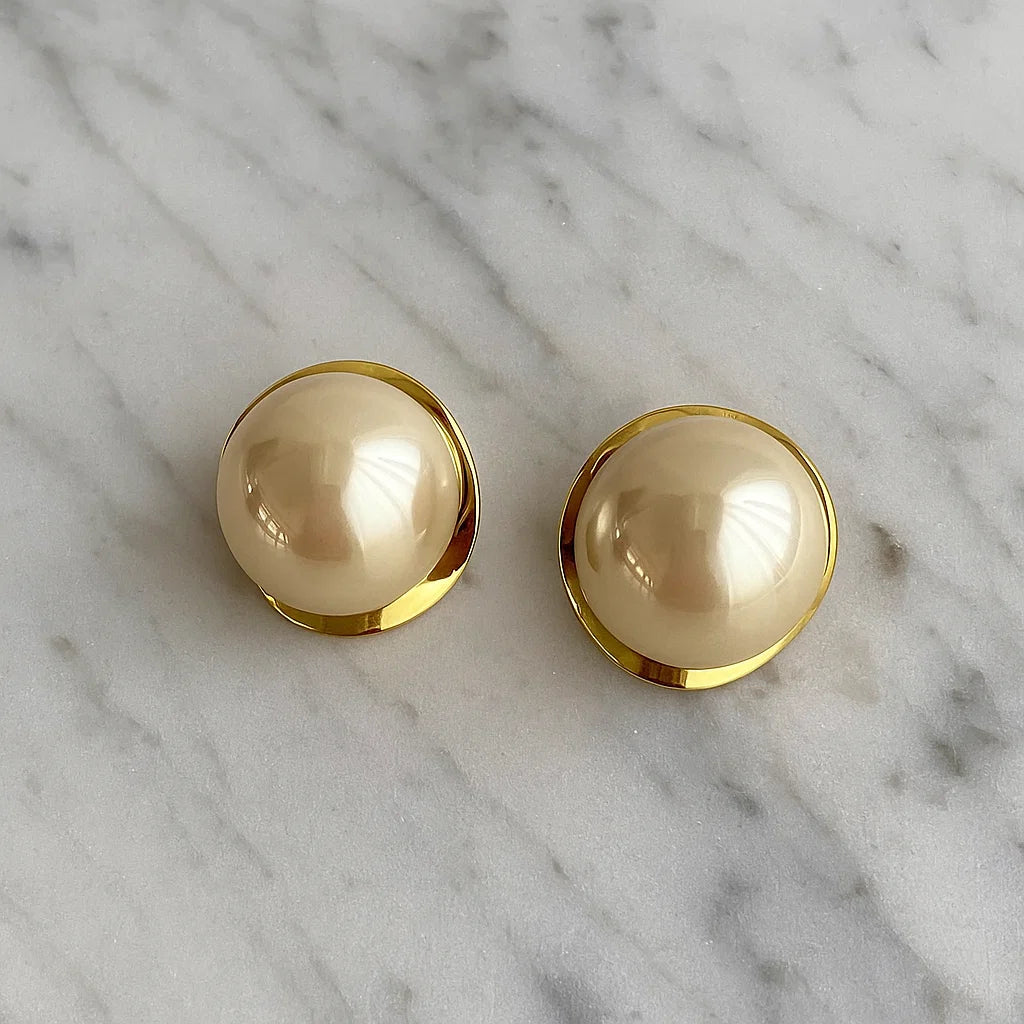 Golden Pearl Earrings