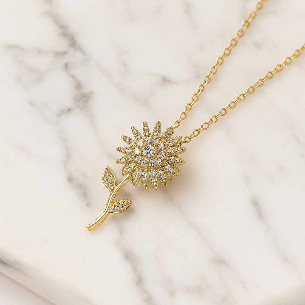 Gold Sunflower Necklace