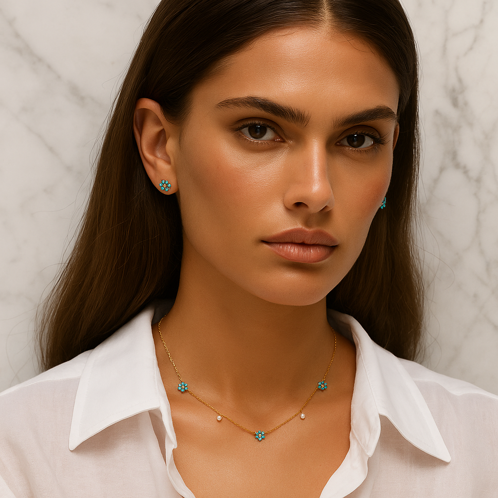 Turquoise Petal Necklace