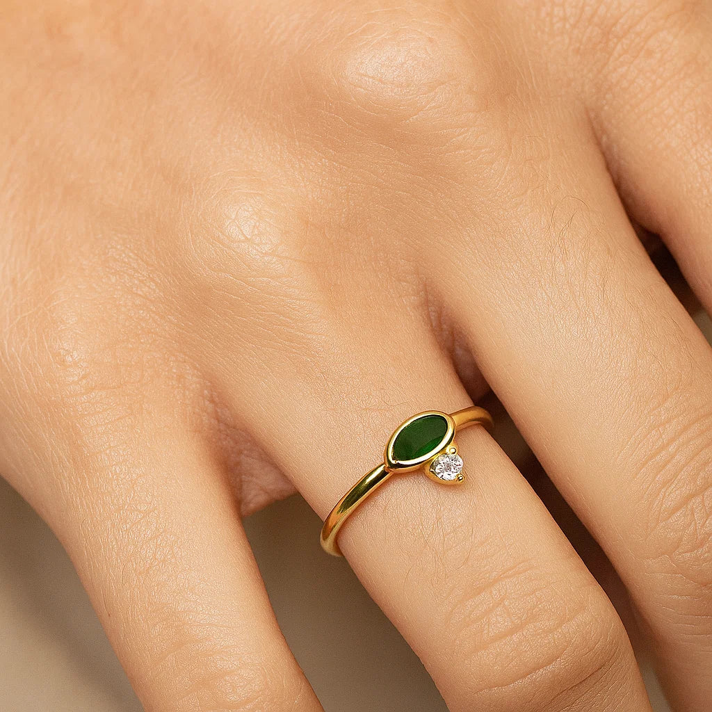 Green Drop Ring