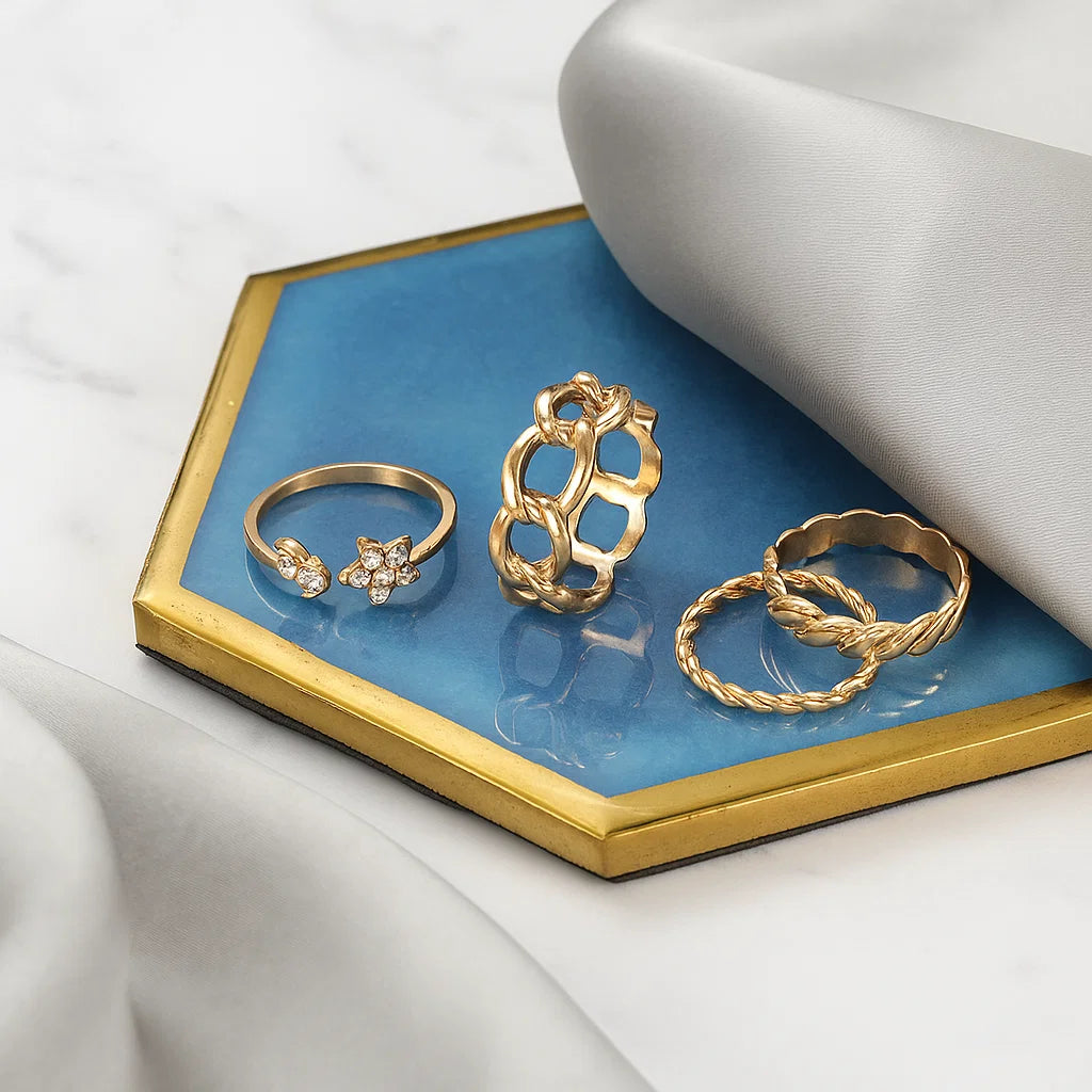 Twisted Fate Ring Set