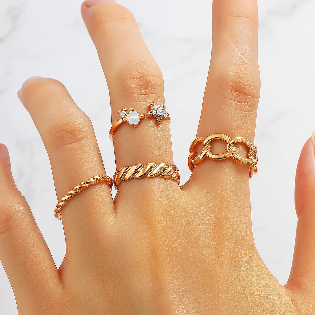 Twisted Fate Ring Set